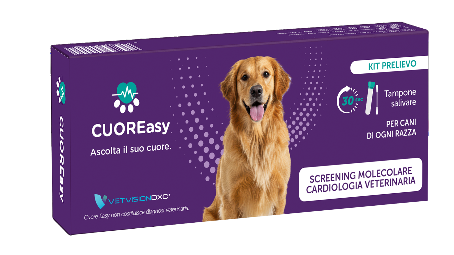 CuorEasy kit — packaging of the salivary molecular heart test for dogs